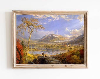 Vintage Pennsylvania Autumn Landscape Art Print - Restored Fall Nature