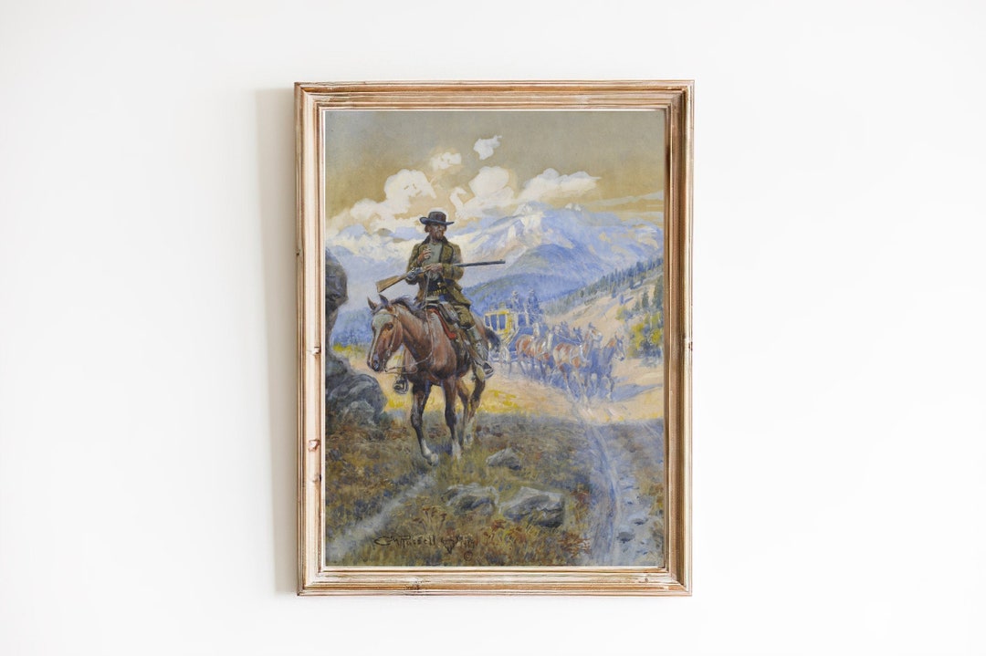 Vintage Cowboy Print – Western Landscape Art - Etsy