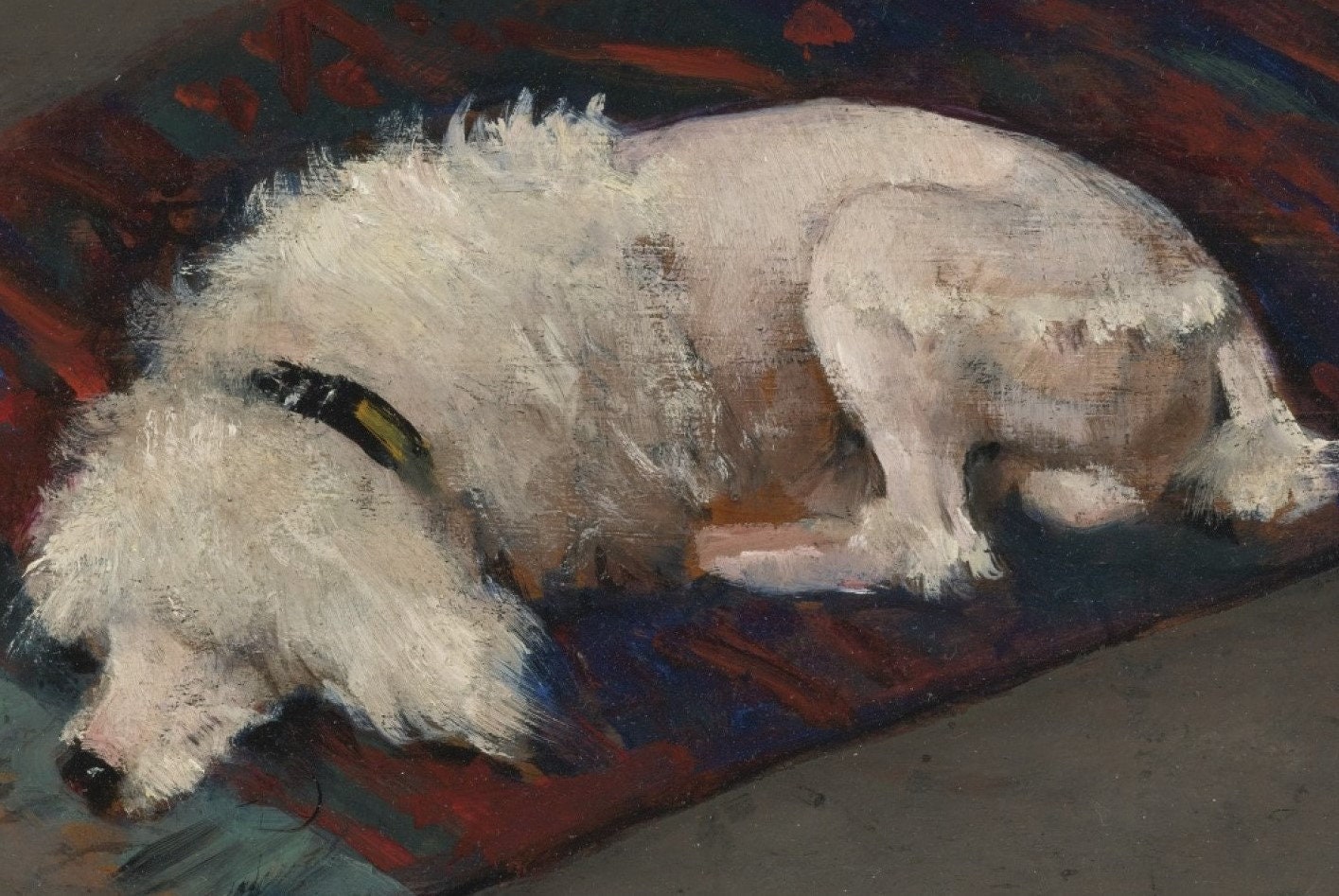 Freier Versand Weißer Pudel Hund schlafend auf dem Teppich Etsy