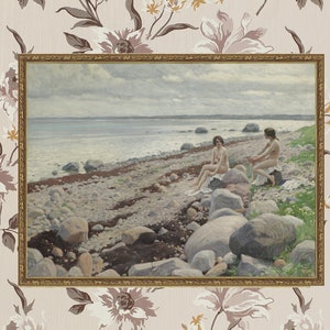 Vintage Nude Women at the Beach Art Print – 19th Century - Etsy