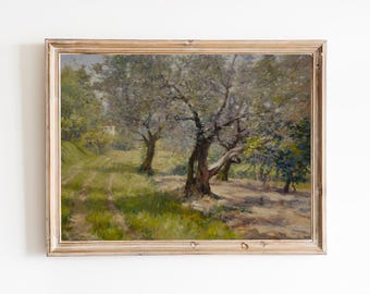 Olive Grove Vintage Art Print – Landscape Painting