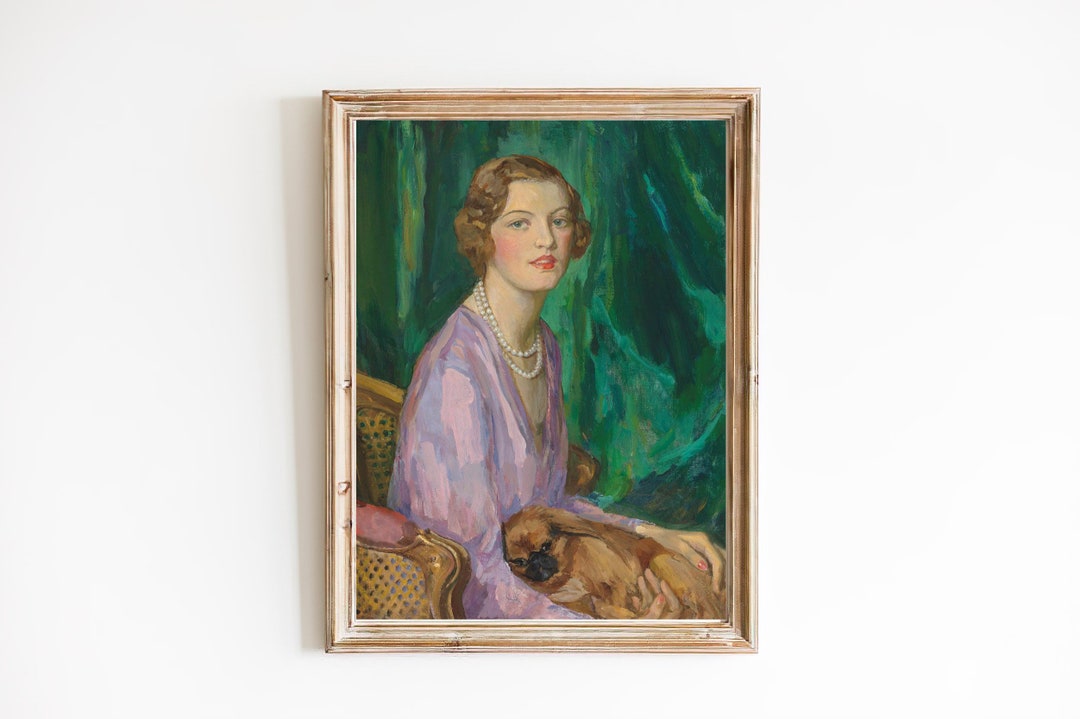 Vintage Lady and Dog Portrait Print – 19th Century Art - Etsy