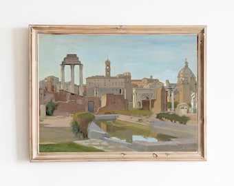 Antike Rom-Ruinen Kunstdruck - Vintage römischen Forum Gemälde