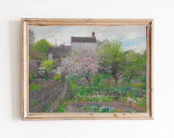 French Garden Art Print – Restored Vintage Landscape