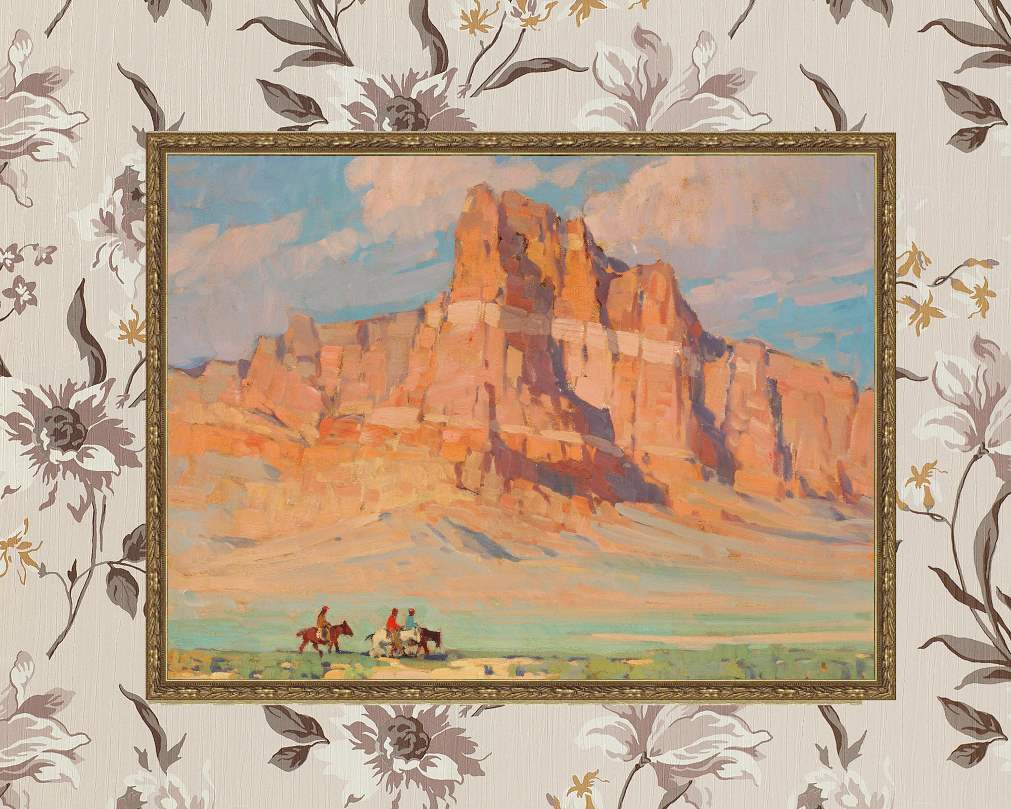 FREE SHIPPING Vintage Arizona Landscape Oil Painting Etsy