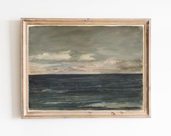 Vintage Ocean Waves Art Print – Jersey Shore Coastal Painting