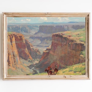 Grand Canyon Horse Riding Print – Restored Vintage Western Landscape