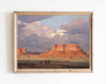 Monument Valley Print – Edgar Alwyn Payne Western Landscape (Paper or Canvas)