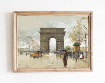 Triumphbogen Vintage Paris Gemälde - Frankreich Kunstdruck