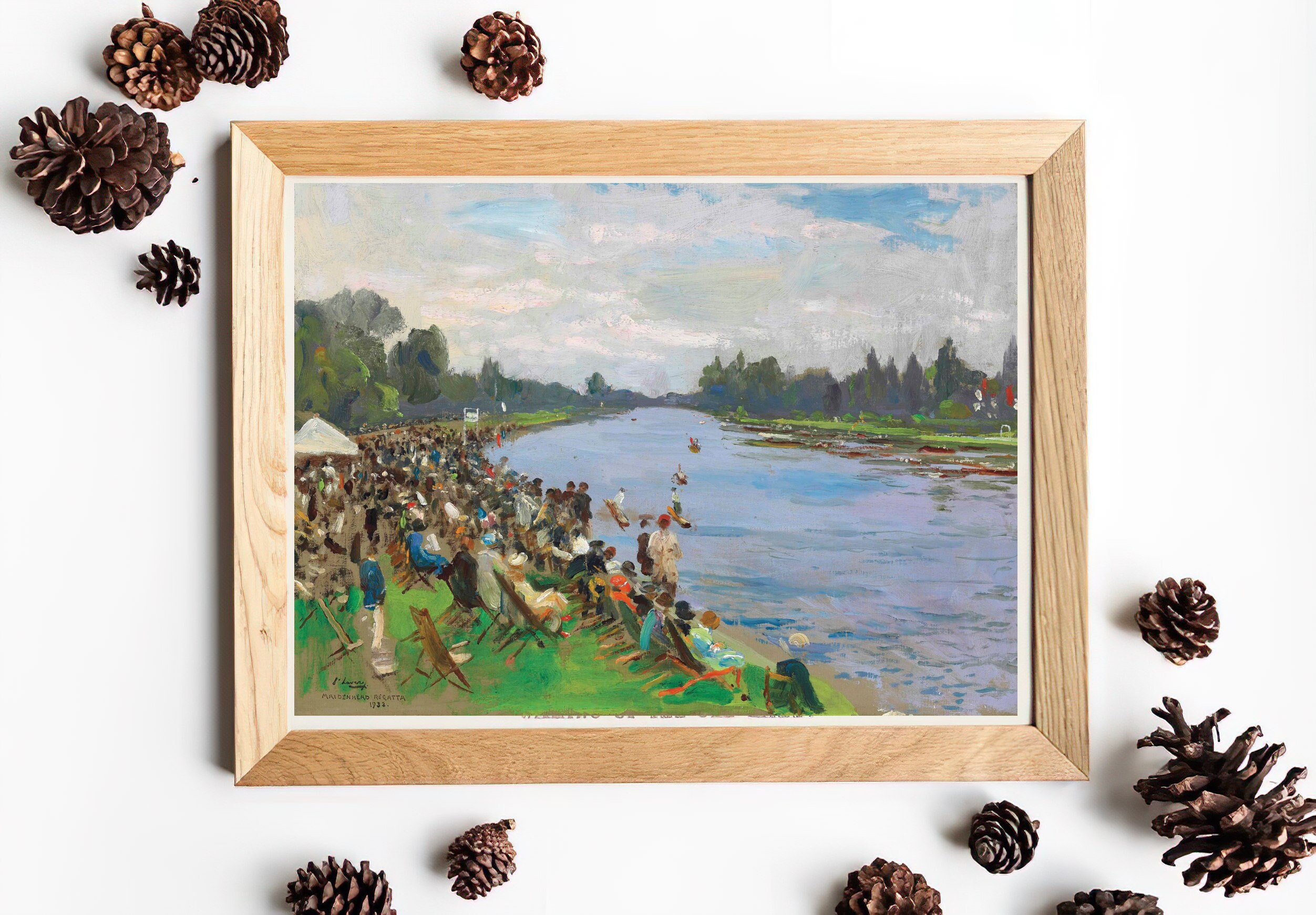 FREE SHIPPING / Vintage Boat Race Painting / Rowing Boat | Etsy
