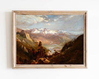 Vintage Sierra Nevada Landscape Print – American Western Art