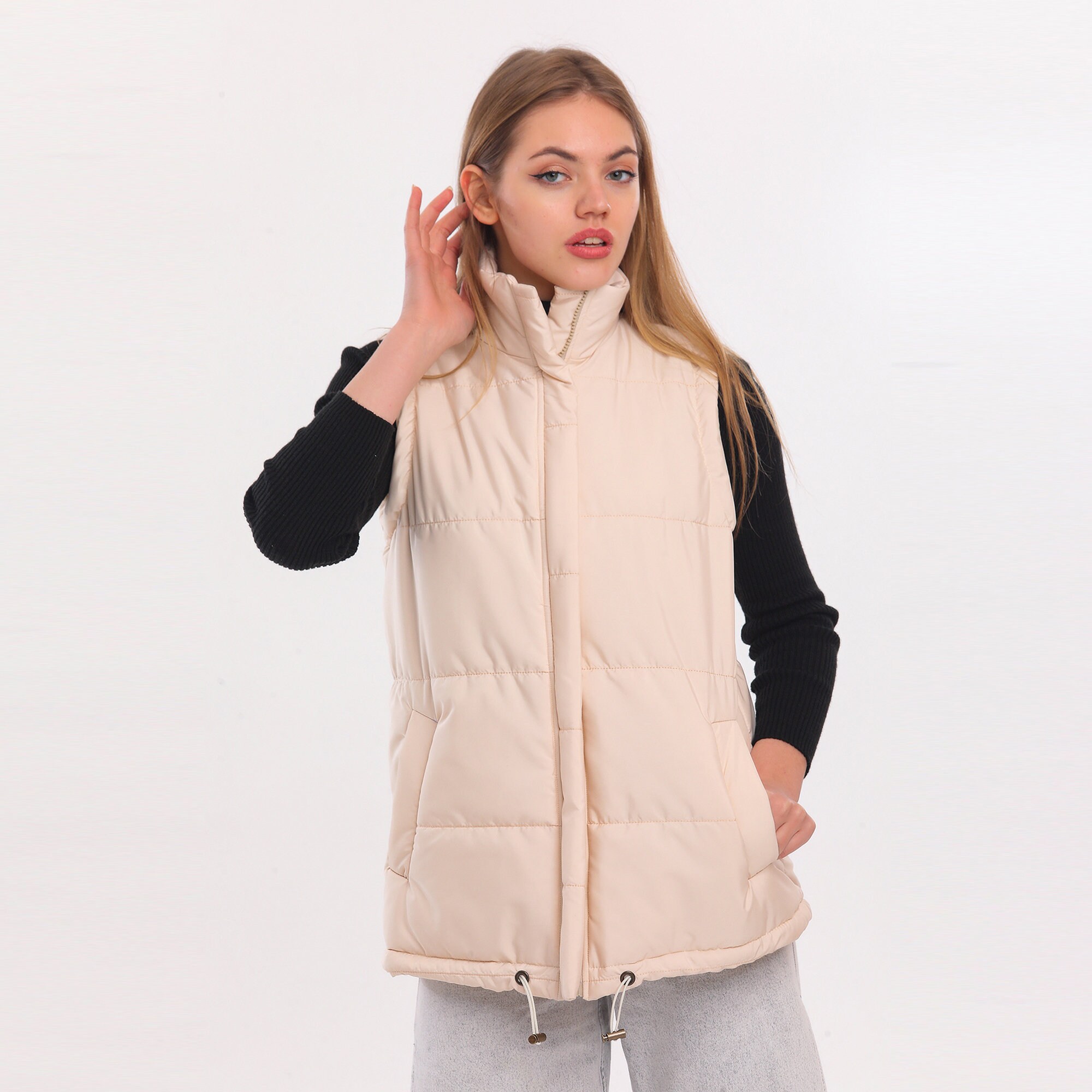 Oversized Puffer Vest Women's Vests Outdoor Vests Long - Etsy