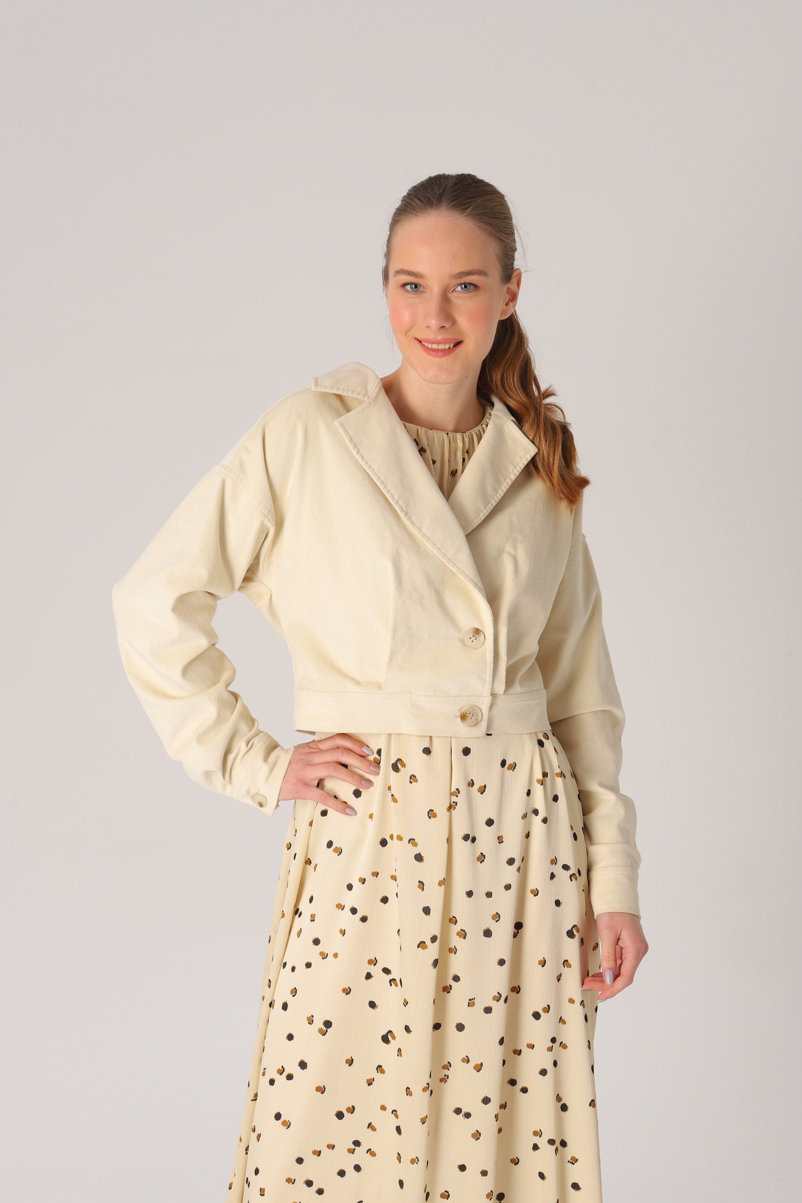 Beige Cropped Bomber Jacket Womens Velvet Cropped Casual Etsy