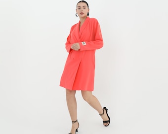 Double Breasted Oversized Blazer Dress, Jacket Blazer Women Coat, Oversized Long Blazer Dress, Blazer Mini Dress, Solid Color Blazer Jacket