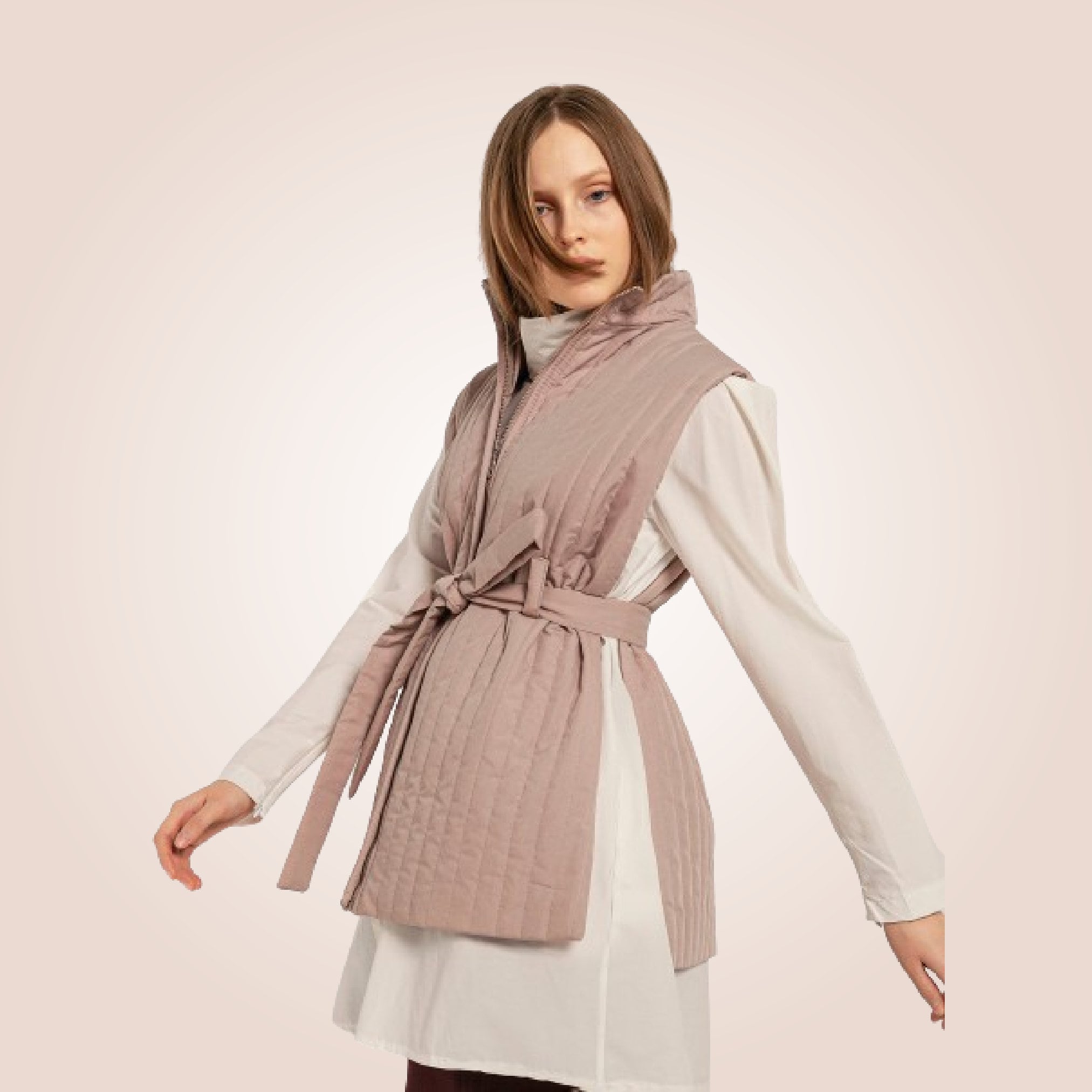 Long quilted vest for ladies sales