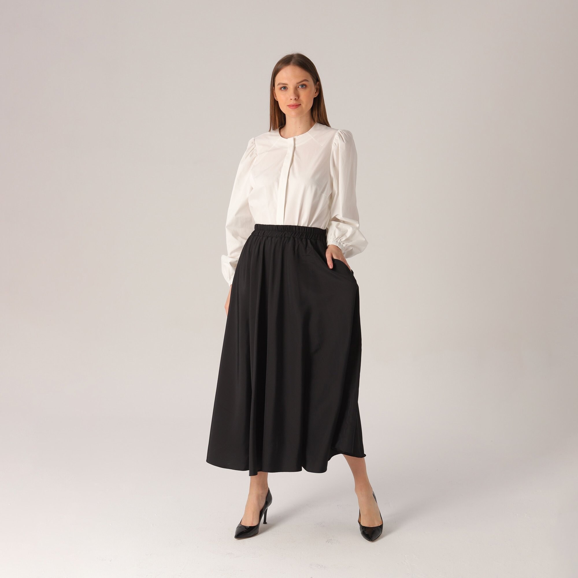 long black boho skirt