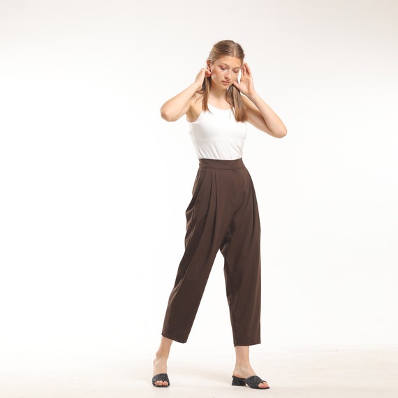 Cropped Tapered Pants, Palazzo Pants, High Waisted Pants, Ankle