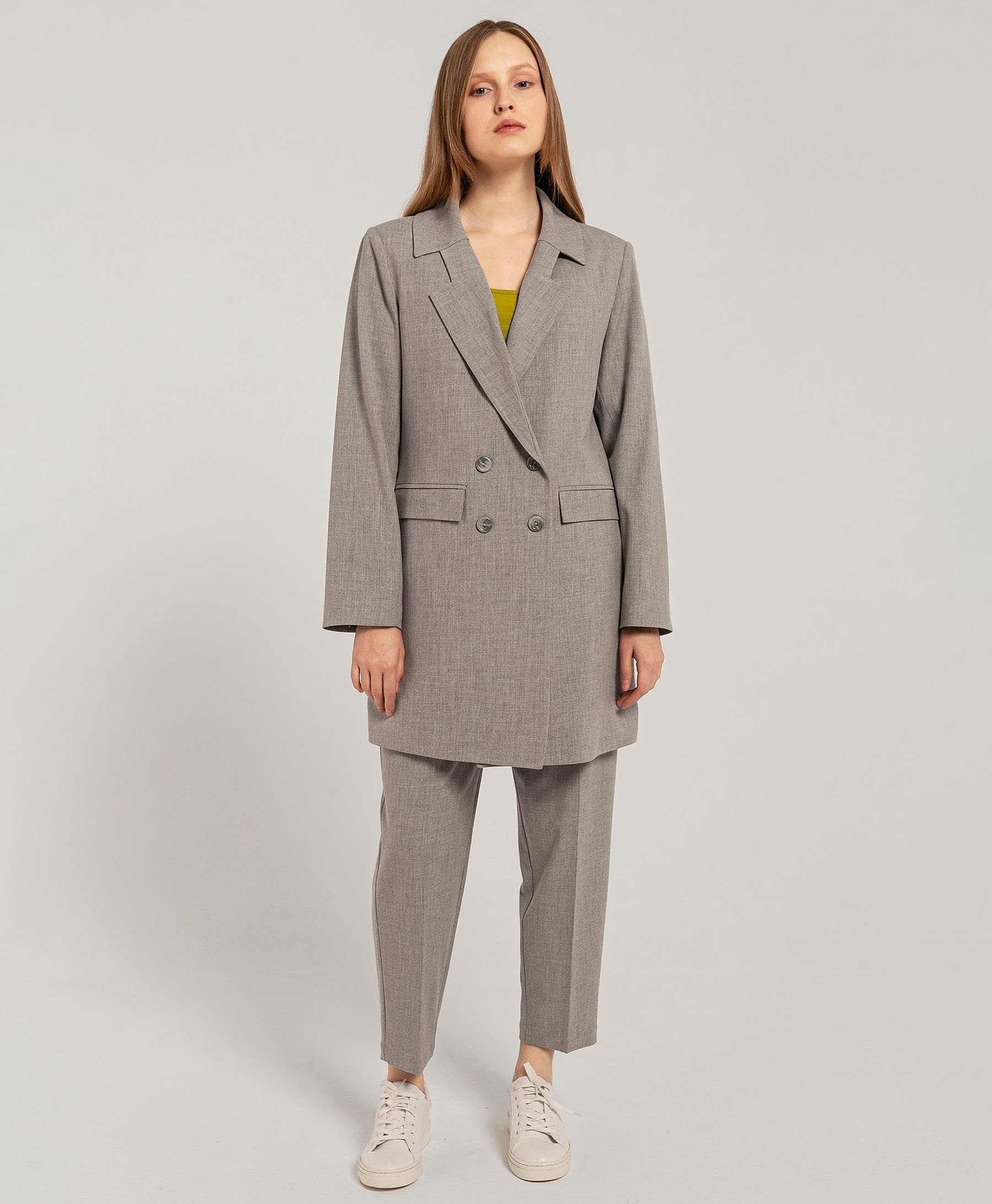 Gray Pants Suit for Women Dressy Suit Pants Women Suit Set