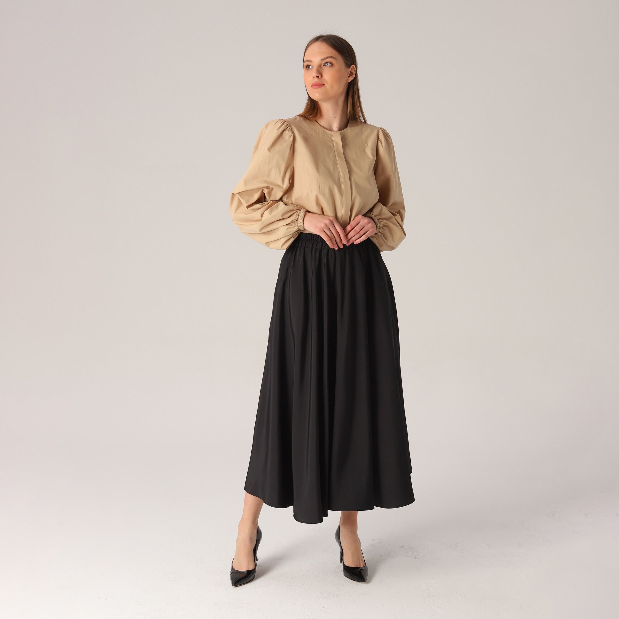 long black boho skirt