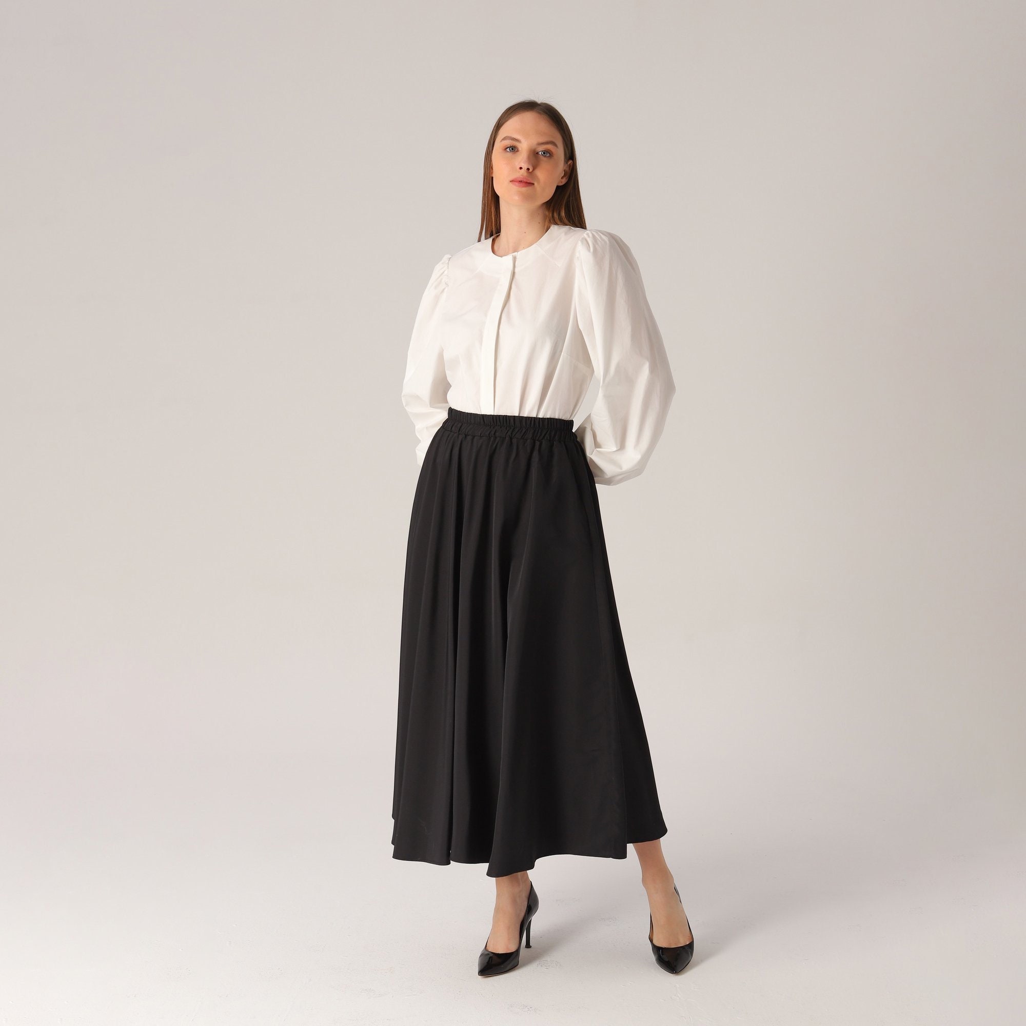 long black boho skirt