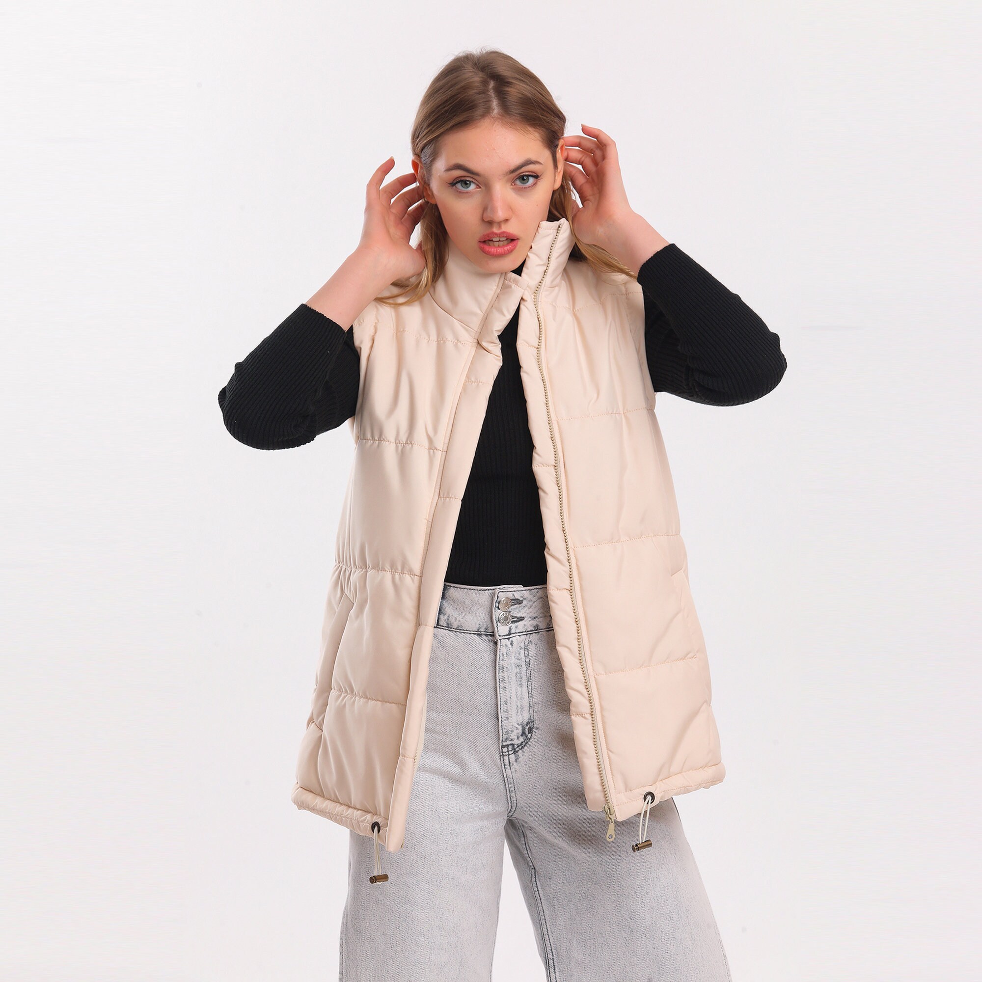 Oversized Puffer Vest Women's Vests Outdoor Vests Long - Etsy