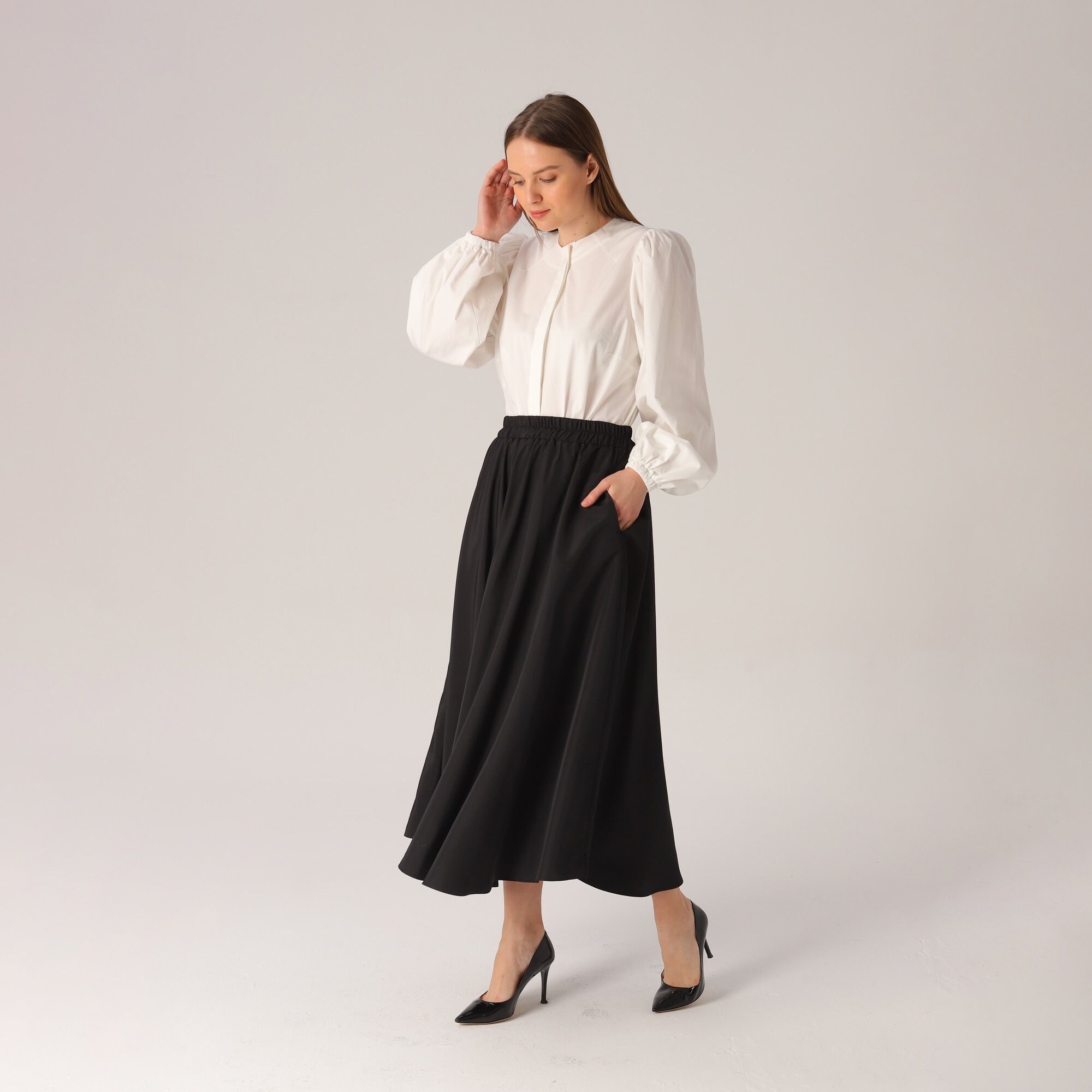 long black boho skirt