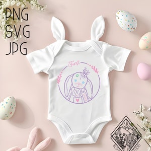 First Easter Bunny Wreath Cute Sublimation SVG PNG Tshirt Cricut Cutting File