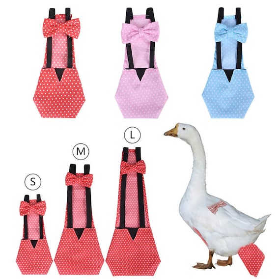 Frienda 2 Pieces Pet Chicken Diapers Duckling Diapers Goose Clothes Washable and Reusable Pet Diapers Bow Tie Duck Diapers for Poultry 2 Colors M