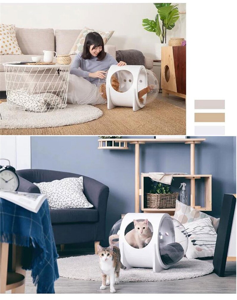 Floormounted Space Capsule Cat Bed Cat Tree Pet Furniture Etsy