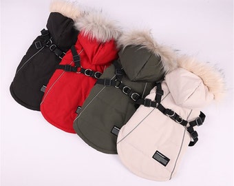 dog jacket with harness hole