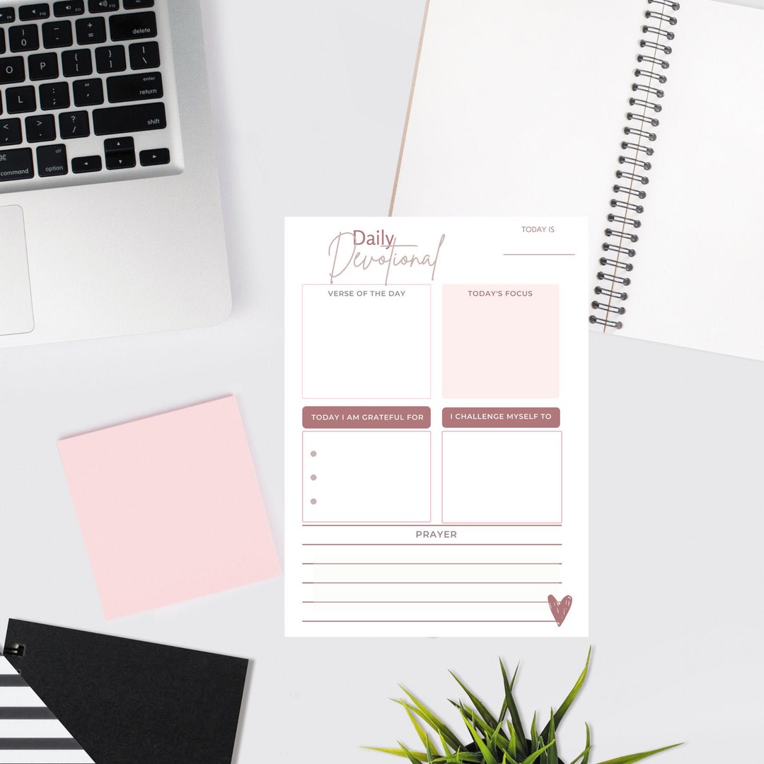 Daily Devotional Printable, Instant Download, Christian Planner Journal ...