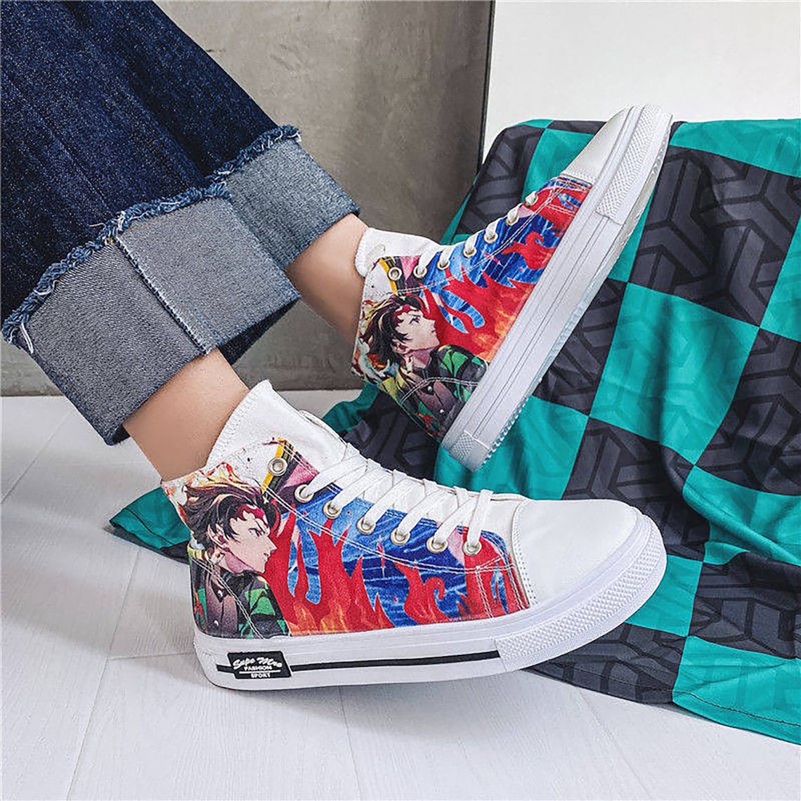Anime Custom Shoes Japan Anime Custom Sneakers Anime | Etsy