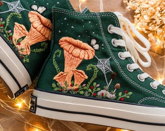 Buty Converse Chuck Taylor Mushrooms z haftem, buty Converse Custom Mushrooms z haftem, trampki Converse z haftem