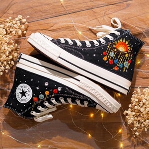 Custom Cosmic Embroidered Converse Chuck Taylor High Tops, Converse ...