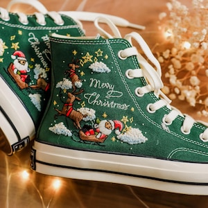 Santa Claus Converse - Etsy