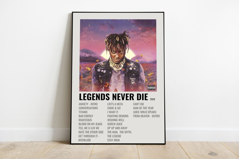 Juice Wrld Legends Never Die Album Poster Print Righteous Etsy