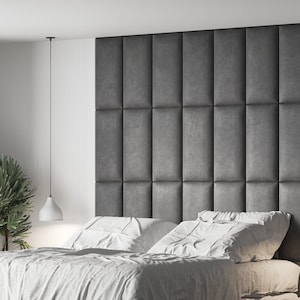 Upholstered bed headboard faux leather - wall panel vintage - wall covering - wall decoration - padded headboard - paneling - acoustic panel