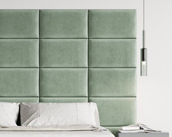 Upholstered bed headboard velvet - wall panel - wall covering - cushion - wall decoration - padded headboard - paneling - acoustic panel