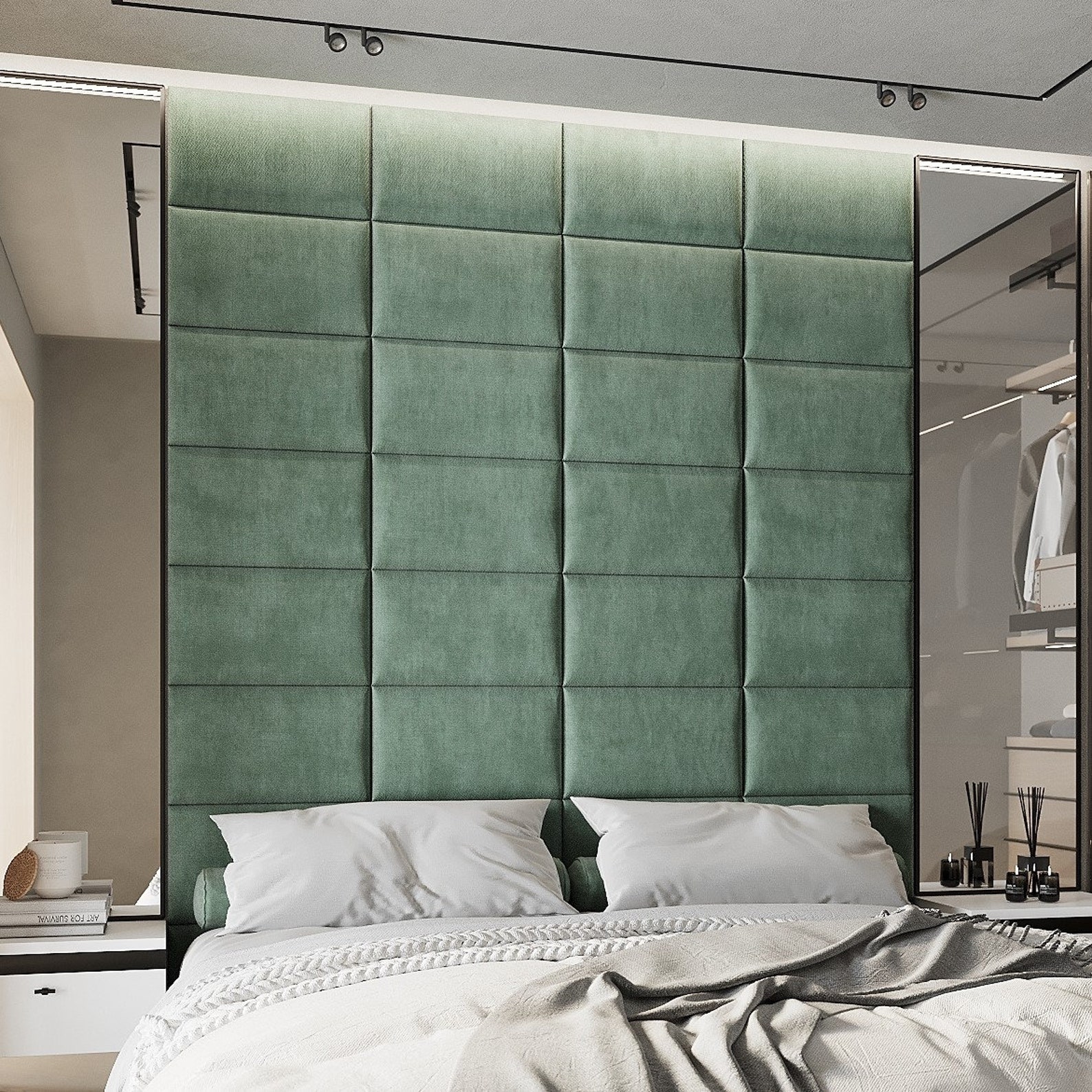 Wall cushion upholstery Mint 50x30 headboard bed padded wall Etsy