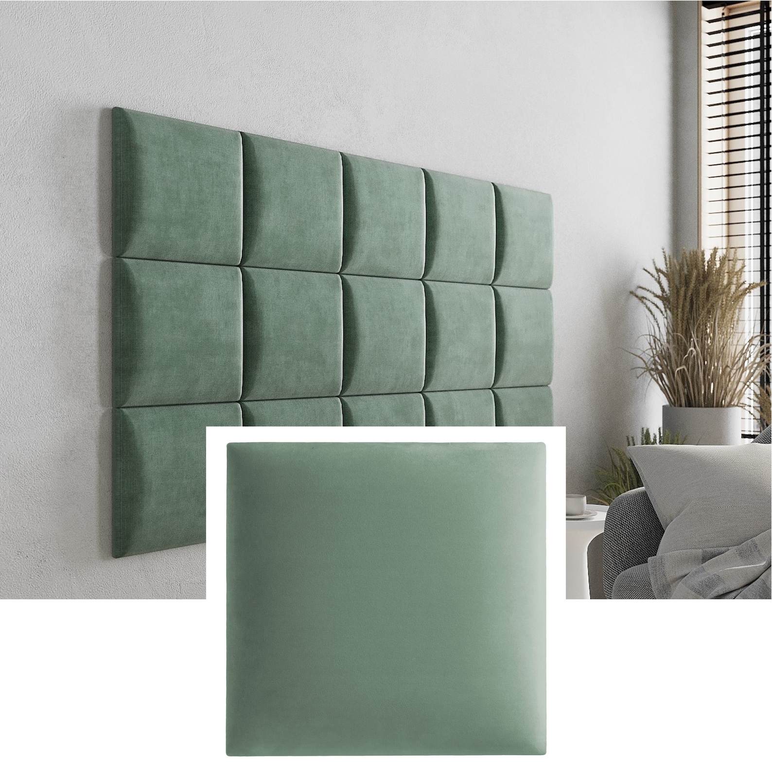 Wall cushion upholstery Mint 30x30 headboard bed padded wall Etsy