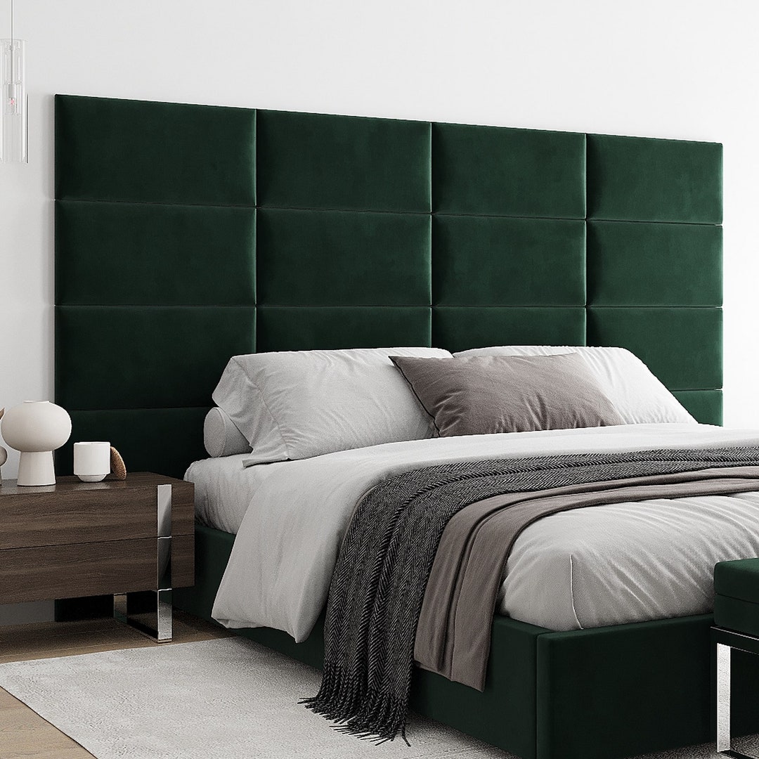 Upholstered Wall Cushion Dark Green 60x30 Velvet Padded Headboard Bed