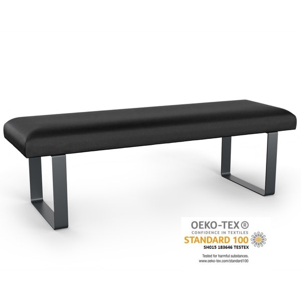 Banc de lit LEVANTO - Banc rembourré en cuir synthétique - Banc rembourré pour le lit - 140 x 45