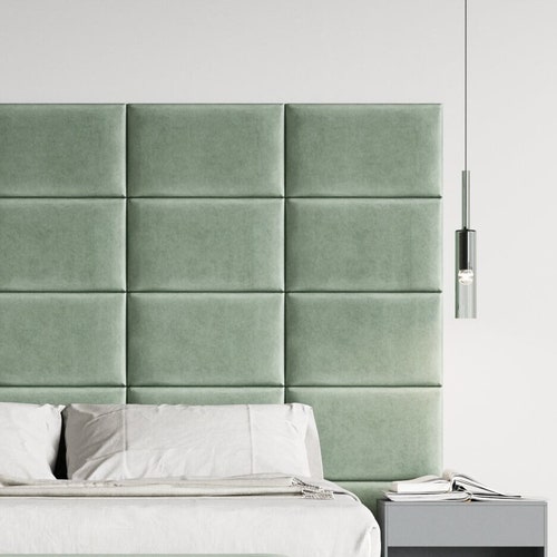 Coussin mural en velours – RIVIERA - Tête de lit rembourrée - Panneaux muraux décoratifs - Habillage mural textile