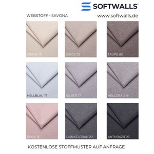 Wandpolster Webstoff Rosa 60x30 gepolstertes Kopfteil Bett Wandkissen Wandschutz Schallabsorber Wandverkleidung Wandpaneel Bild 5