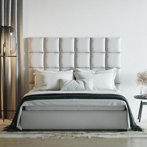 Wandpolster Leder Weiß 30x30 cm Wandkissen Polster Kopfteil Bett