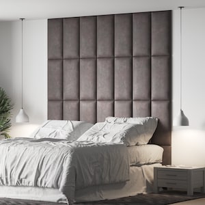 Wall cushion leather dark brown 60x30 cm wall pillow headboard bed panel