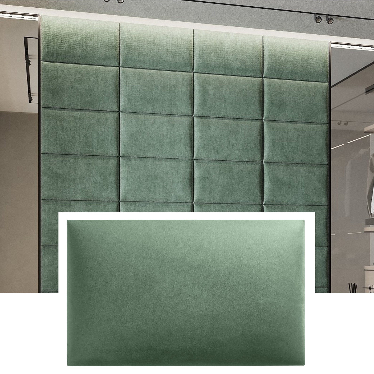 Wall cushion upholstery Mint 50x30 headboard bed padded wall Etsy