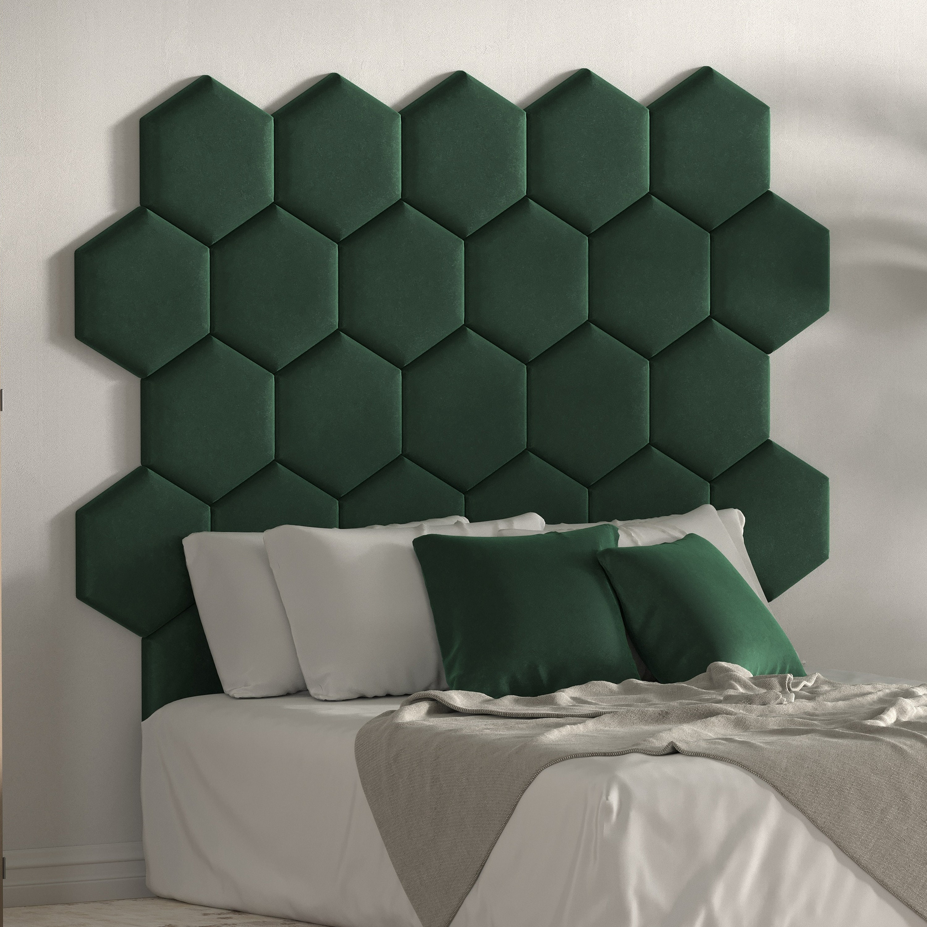 Upholstered Wall Cushion Hexagon Beige Headboard Bed Wall - Etsy