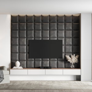 Wall cushion leather anthracite 30x30 cm wall pillow headboard bed panel