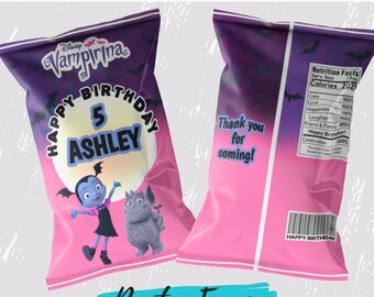 Vampirina Chip Bags Printed Vampirina Favors Vampire Party Vampirina Birthday Party Supplies Chip Bags